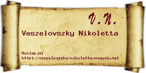 Veszelovszky Nikoletta névjegykártya
