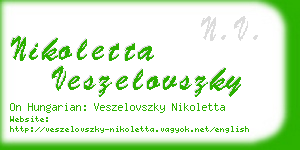 nikoletta veszelovszky business card
